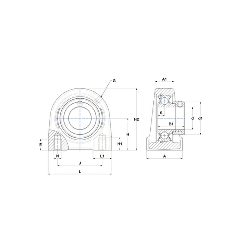 SNR ESPG203N Threaded Base Small Footprint Metric Pillow / Plummer Block Housing Supplied with Eccentric Collar Insert 17mm Bore - Allow 2-3 Days