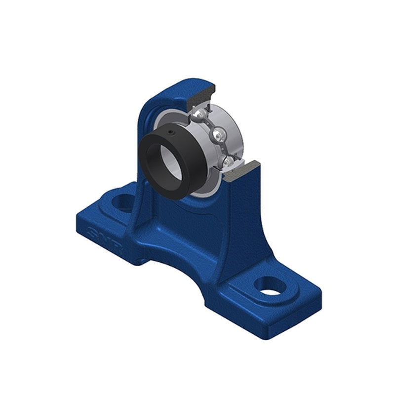 SNR EXPH205 Metric Cast Iron High Centre Height Two Bolt Pillow / Plummer Block Housing with 25mm Bore Eccentric Collar Insert - Allow 2-3 Days