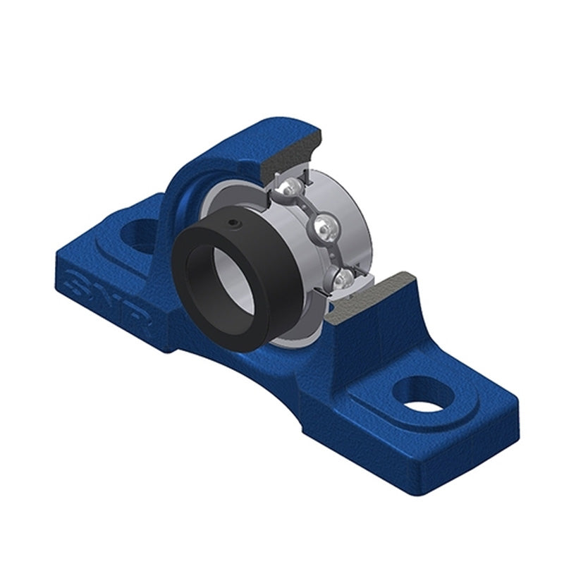 SNR EXP207N Metric Cast Iron Two Bolt Pillow / Plummer Block Housing with 35mm Eccentric Collar Insert - Allow 2-3 Days
