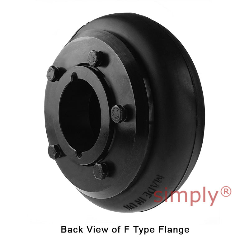 Major Brand F70F/F70B Inner Facing Taper Bore/Pilot Bored Tyre Drive Coupling Assembly with Fire Resistant Antistatic (F.R.A.S) Tyre