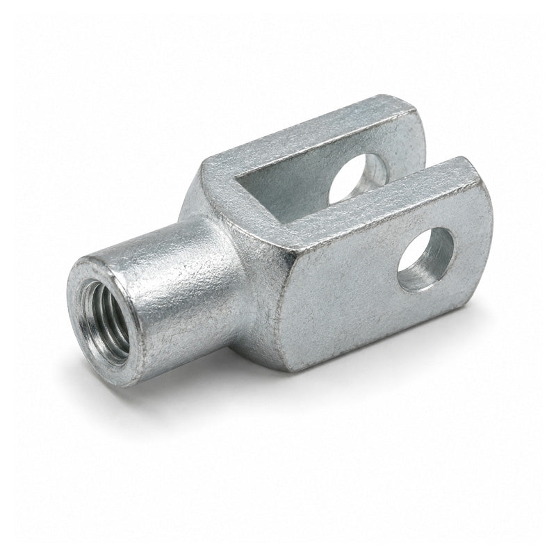 Durbal DG06X24 Right Hand Female Galvanised Steel Clevis 6mm Bore 24mm Base / Bore Center M6x1 Thread - Allow 7-10 Days