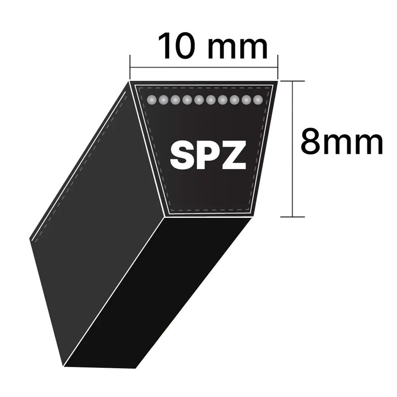 FSPZ1077 SPZ Section Anti Static Fire Resistant Wrapped V-Belt 10x8mm