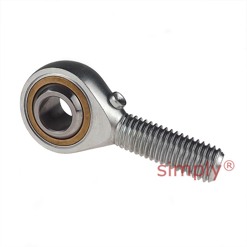 Fluro GAS18 Right Hand Steel / Bronze Male Plain Rod End M18x1.5 Thread