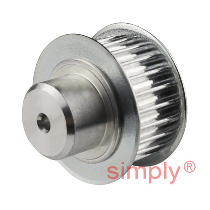 P16-5M-15F - 5mm Pitch 16 Tooth Flanged HTD Type Steel Pilot Bore Timing Pulley for 15mm Wide Belts