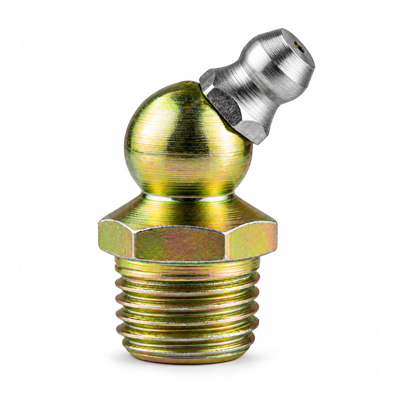 1/8x28 BSPT Hardened Mild Steel Zinc Plated 45 deg Hydraulic Grease Nipples - Pack of 500