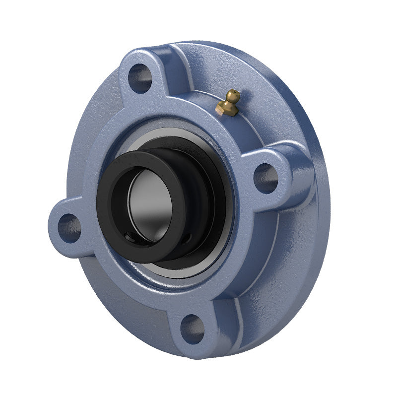 HCFC208 Metric Four Bolt Cast Iron Round Flanged Housing with 40mm Eccentric Collar Insert