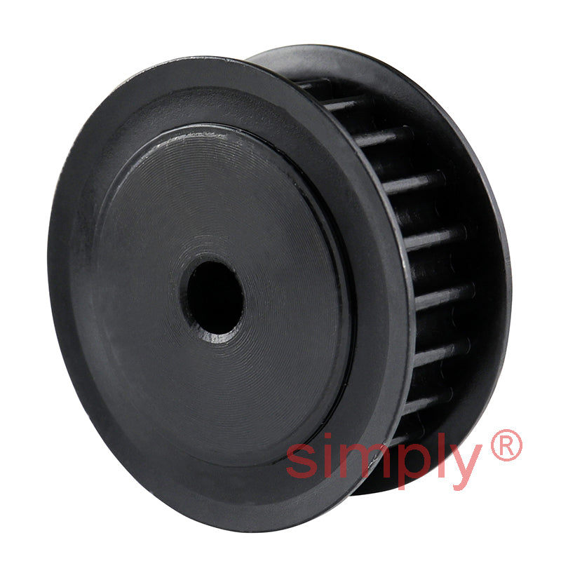 P22-5M-09F - 5mm Pitch 22 Tooth Flanged HTD Type Steel Pilot Bore Timing Pulley for 9mm Wide Belts