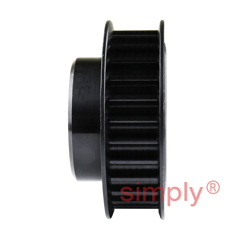 P26-5M-09F - 5mm Pitch 26 Tooth Flanged HTD Type Steel Pilot Bore Timing Pulley for 9mm Wide Belts