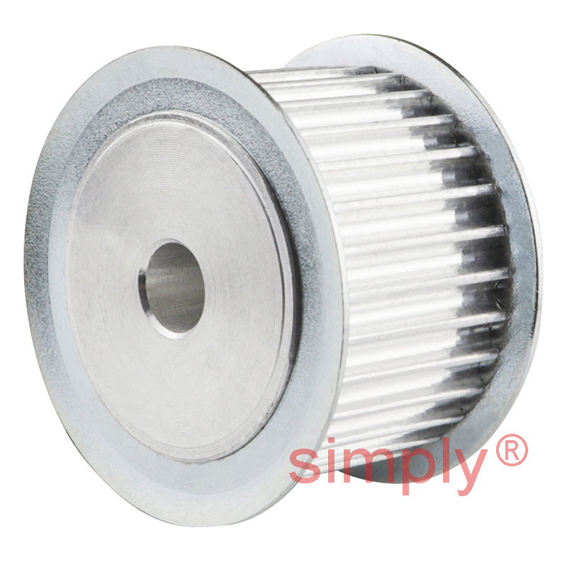 P30-3M-15F - 3mm Pitch 30 Tooth Flanged HTD Type Aluminium Pilot Bore Timing Pulley for 15mm Wide Belts