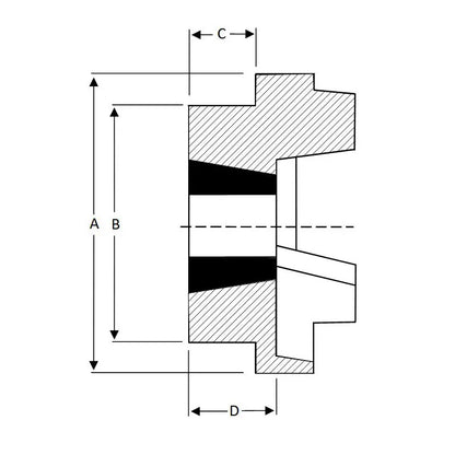 Major Brand HRC90H-MB HRC Coupling Single Flange Outer Facing Taper Bore Max Bush Bore 28mm / 1-1/8 inch