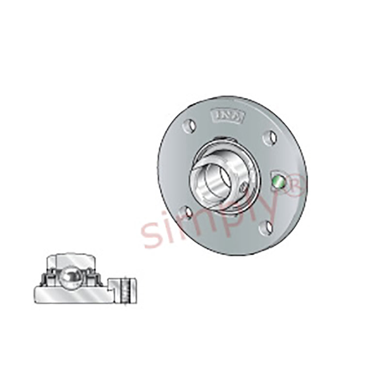 INA RME35XLN Four Bolt Cast Iron Round Housing with Eccentric Collar Insert 35mm Bore