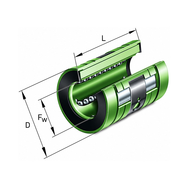 INA KNO30BPP Relubricatable Open Linear Ball Bushing with Contact Seals 30x47x68mm