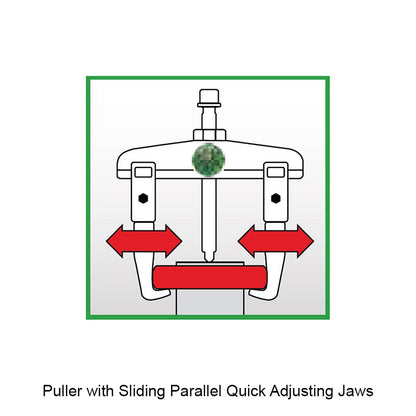 KUKKO Series 20-2+3 Universal 2-Jaw Puller with Sliding Parallel Quick Adjusting Jaws 160mm and V-P Extentions