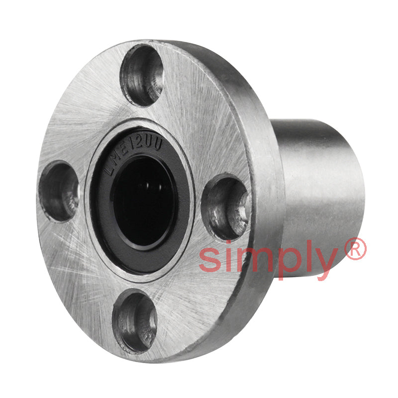 LMEF12UU Round Flanged Linear Ball Bushing with Rubber Seals and Resin Retainer 12x22x32mm