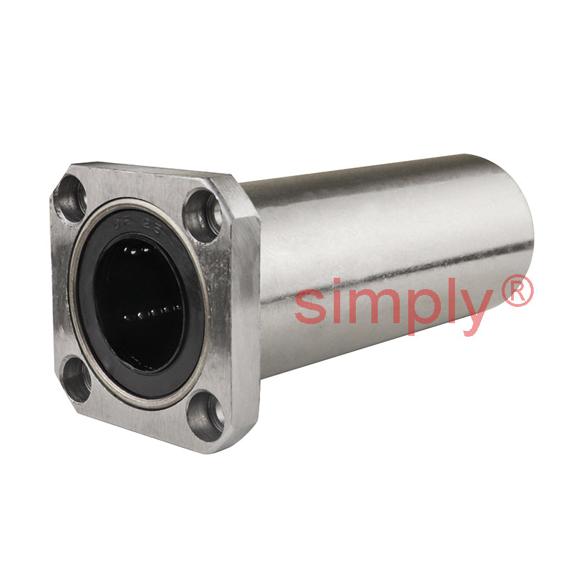 LMEK25LUU Long Square Flanged Linear Ball Bushing with Rubber Seals and Resin Retainer 25x40x112mm
