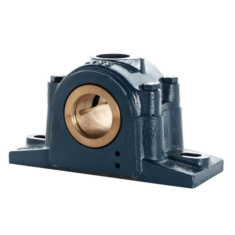 Major Brand LR100M Metric Split Cast Iron Two Bolt Pillow / Plummer Block Housing with 100mm Bore Gunmetal Bush Insert - Allow 3-4 Weeks