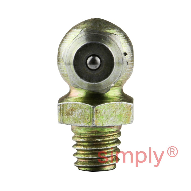 M6x1 Metric Tapered DIN Head-forming Thread Hardened Mild Steel Zinc Plated 90 deg Hydraulic Grease Nipples - Pack of 500