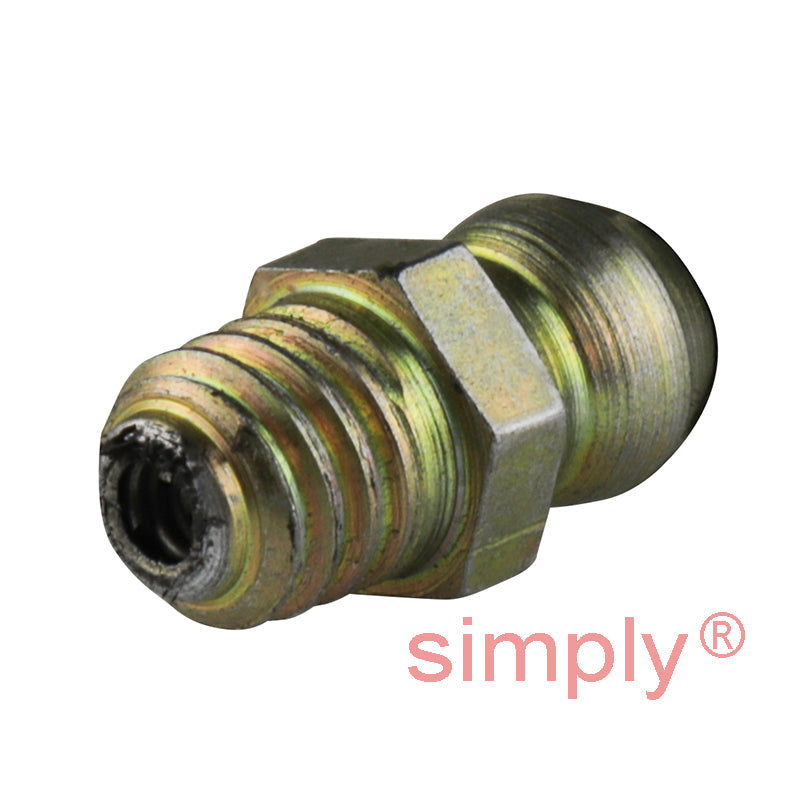 M6x1 Metric Tapered Hardened Mild Steel Zinc Plated Straight Hydraulic Grease Nipples - Pack of 500