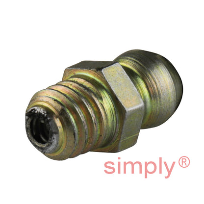 M6x1 Metric Tapered Hardened Mild Steel Zinc Plated Straight Hydraulic Grease Nipples - Pack of 500