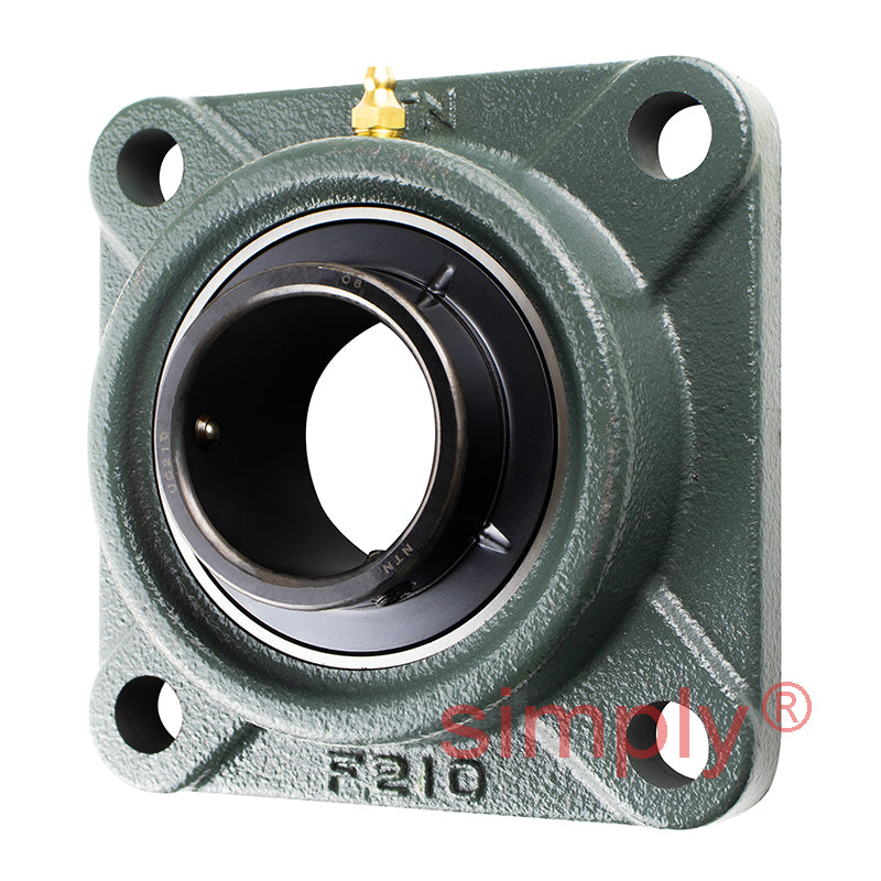 NTN M-UCF210D1 Metric Four Bolt Square Cast Iron Flange Housing with 50mm Bore Insert