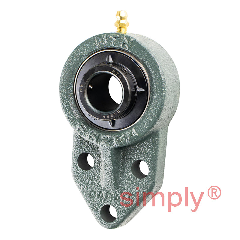 NTN M-UCFH204D1 Metric 3 Bolt Cast Iron Bracket Flange Bearing 20mm Bore