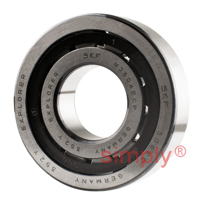 SKF NJ306ECP Single Row Cylindrical Roller Bearing with Polyamide Cage 30x72x19mm
