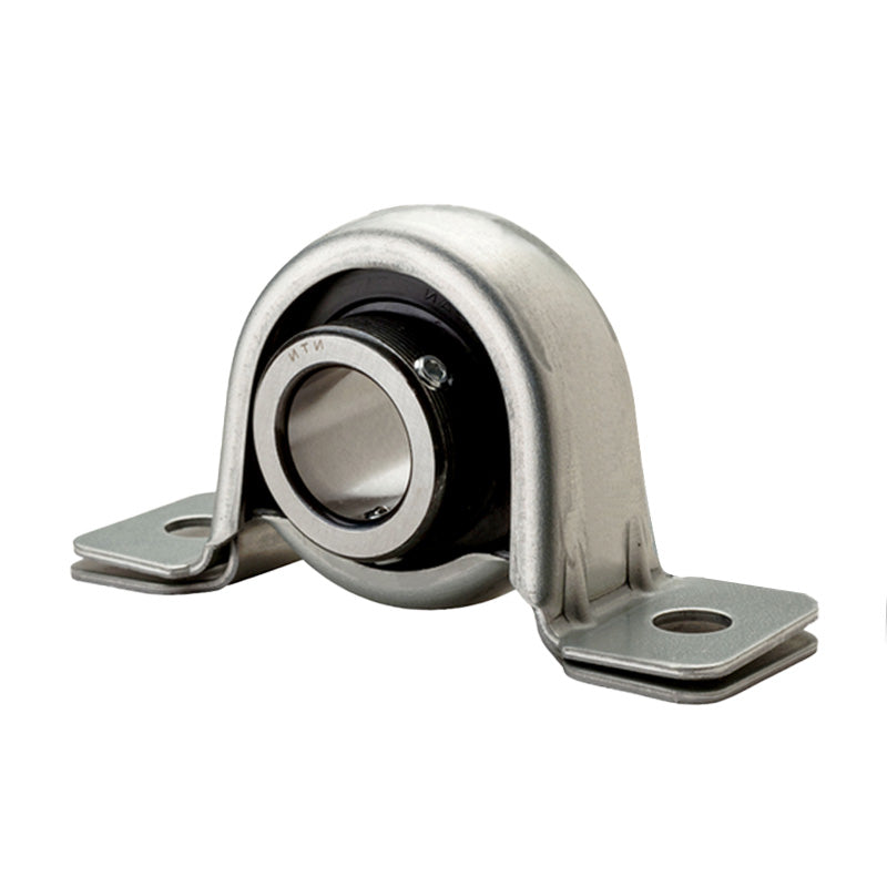 NTN AELPP201 Metric Pressed Steel Two Bolt Plummer Block Housing with 12mm Eccentric Collar Insert - Allow 2-3 Days