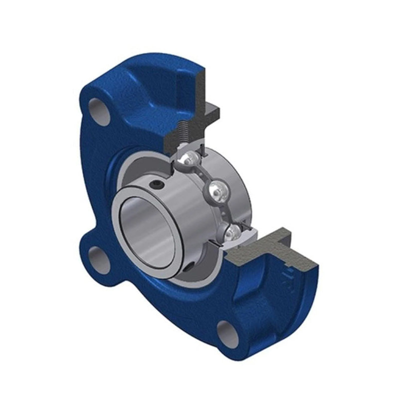 NTN C-UCF204D1 Metric Four Bolt Square Cast Iron Flange Housing with 20mm Bore Insert with Cast Iron Cover - Open Version - Allow 2-3 Days