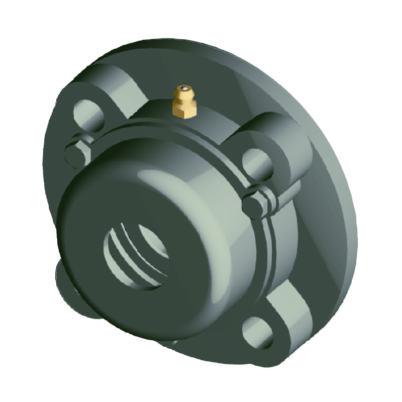 NTN C-UCFC215-214D1 Imperial Four Bolt Cast Iron Round Flanged Housing with 2-7/8 inch Insert with Cast Iron Cover - Open Version - Allow 2-3 Days