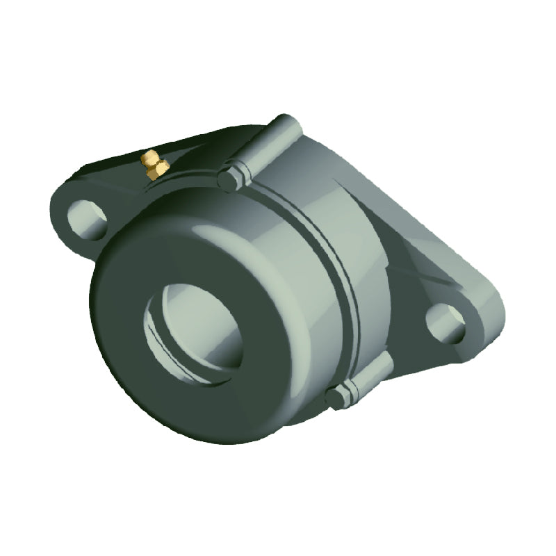 NTN C-UCFLX07-106D1 Imperial Two Bolt Oval Cast Iron Flange Housing with 1-3/8 inch Bore Insert with Cast Iron Cover - Open Version - Allow 2-3 Days