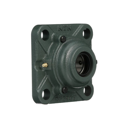 NTN C-UKFS319D1/HE2319X Imperial Four Bolt Square Cast Iron Housing with Cast Iron Cover - Open Version - Insert and Adaptor Sleeve Fits 3-1/4 inch Shaft - Allow 2-3 Days