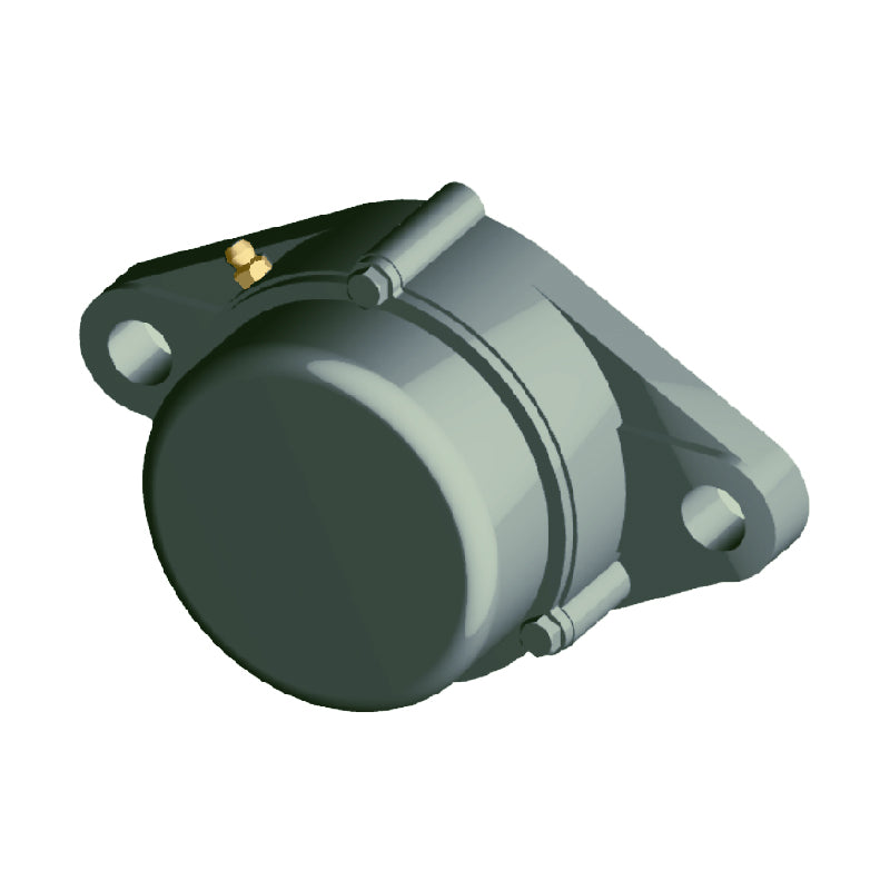 NTN CM-UCFL211D1 Metric Two Bolt Oval Cast Iron Flange Housing with 55mm Bore Insert with Cast Iron Cover - Closed Version - Allow 2-3 Days