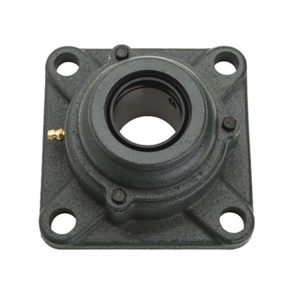 NTN S-UKF206SD1/HS2306 Imperial Four Bolt Square Cast Iron Housing with Steel Plate Cover - Open Version - Insert and Adaptor Sleeve Fits 7/8 inch Shaft - Allow 2-3 Days