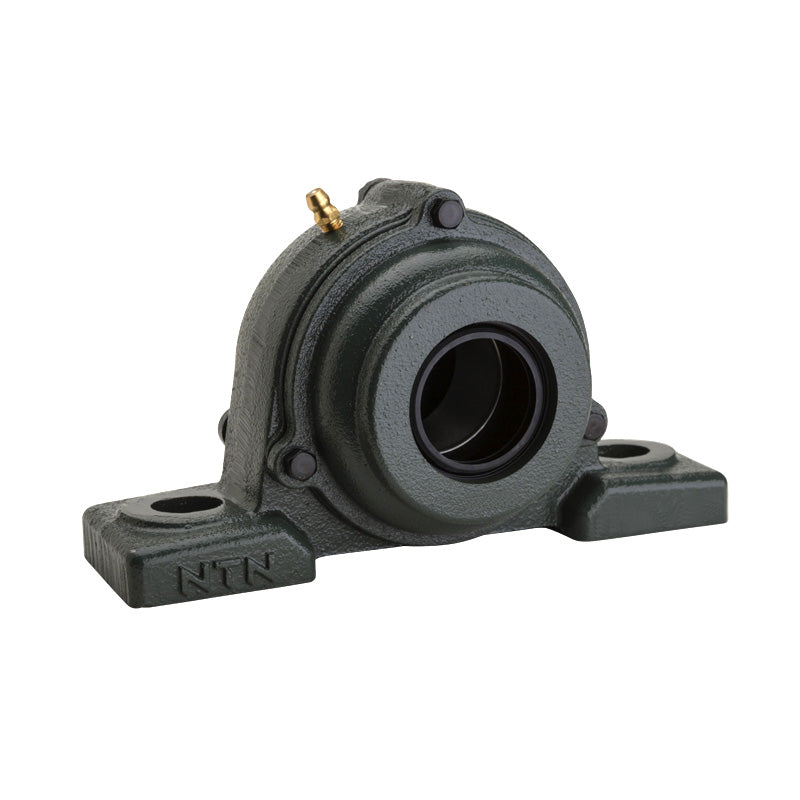 NTN S-UKP207SD1/HS2307 Imperial Cast Iron Two Bolt Pillow / Plummer Block Housing with Steel Plate Cover - Open Version - Insert and Adaptor Sleeve Fits 1-1/8 inch Shaft - Allow 2-3 Days
