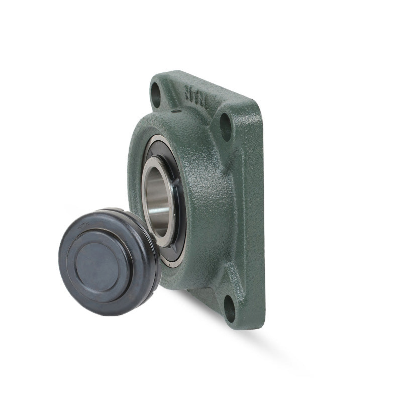 NTN SM-UCF206D1 Metric Four Bolt Square Cast Iron Flange Housing with 30mm Bore Insert with Steel Plate Cover - Closed Version - Allow 2-3 Days