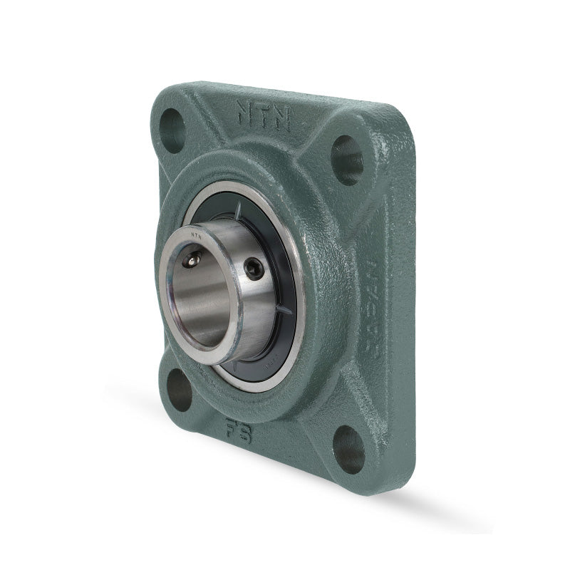 NTN M-UCF202D1 Metric Four Bolt Square Cast Iron Flange Housing with 15mm Bore Insert - Allow 2-3 Days