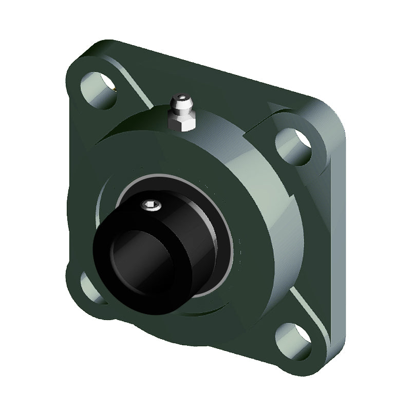 NTN M-UELF206-104D1 Imperial Four Bolt Square Cast Iron Flange Housing with 1-1/4 inch Bore Eccentric Collar Insert - Allow 2-3 Days