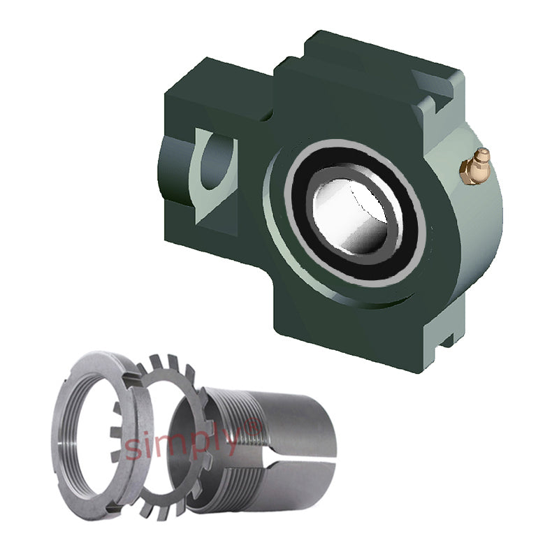NTN UKT317D1/HE2317X Imperial Cast Iron Take Up Unit Insert and Adaptor Sleeve Fits 3 inch Shaft - Allow 2-3 Days