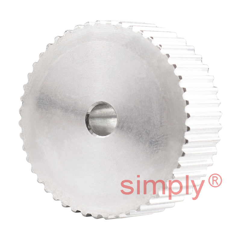 P48-MXL-025 - 0.08 inch Pitch 48 Tooth Pilot Bore Aluminium Timing Pulley for 1/4 inch Wide Belt