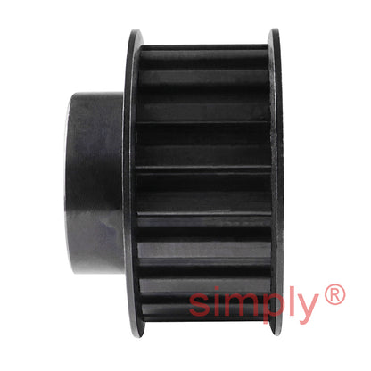 P28-XL-037FST - 1/5 inch Pitch 28 Tooth Flanged Pilot Bore Steel Timing Pulley for 3/8 inch Wide Belt