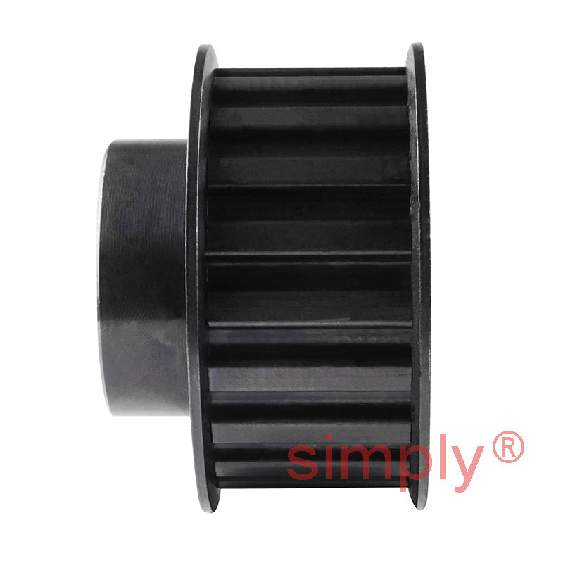 P23-H-075F - 1/2 inch Pitch 23 Tooth Flanged Pilot Bored Steel Timing Pulley for 3/4 inch Wide Belts