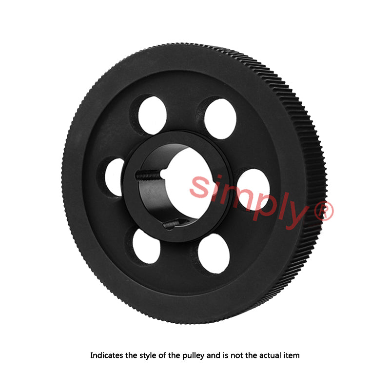 Drive-Flex PC14M-112S-90 - 14mm Pitch 112 Tooth Polychain and Synchrochain Cast Iron Taper Bore Timing Belt Pulley for 90mm Wide Belts