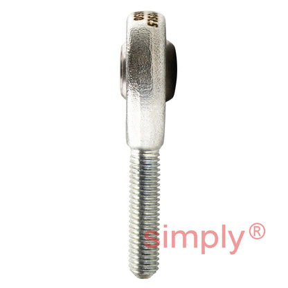 Budget POS5L Left Hand Steel / PTFE Lined Plain Male Rod End 5mm Bore M5x0.8 Thread