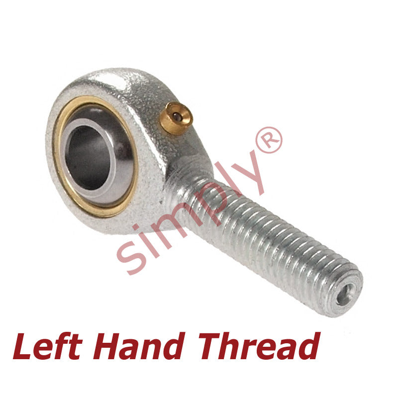 Budget POS16/F1L Left Hand Steel / Bronze Lined Plain Male Rod End 16mm Bore M16x1.5 Thread