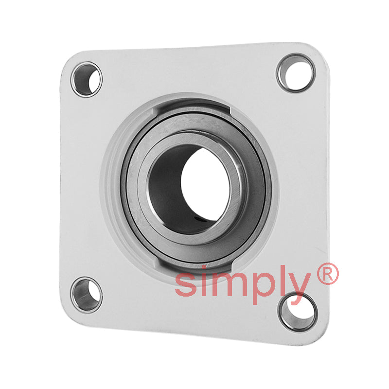 RHP PSF20CR Thermo Plastic Four Bolt Square Flange Housing with 20mm Bore Stainless Insert - Allow 2-3 Days