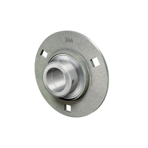 INA RA50XL Four Bolt Sheet Steel Round Housing with Eccentric Collar Insert 50mm Bore