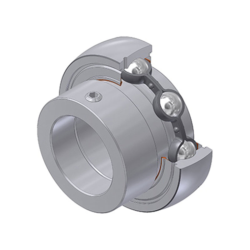 SNR SES206-19 Imperial Stainless Flatback Spherical Outer Food Safe Bearing Insert 1-3/16 inch Bore 62mm Outside Diameter with Eccentric Collar
