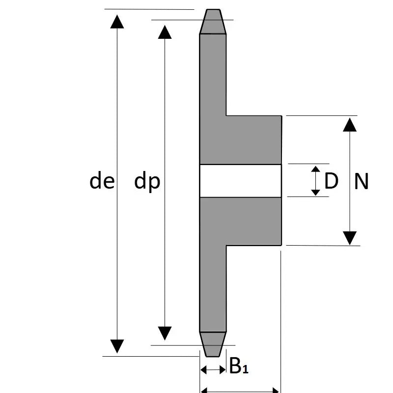 95 Tooth 06B Simplex Pilot Bore Sprocket for 3/8 inch Pitch Chain
