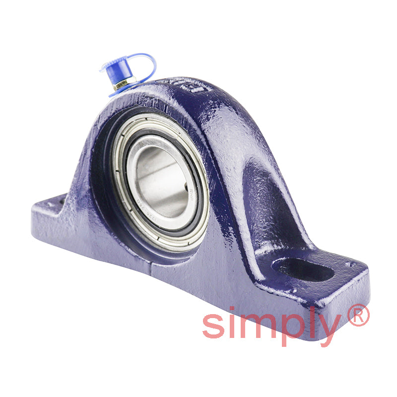 RHP SL25A Two Bolt Cast Iron Pillow Block and 25mm Bore Grub Screw Flat Back Insert