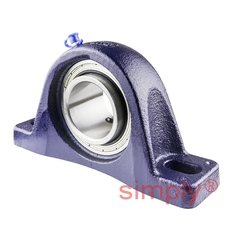 RHP SL2R Two Bolt Cast Iron Pillow Block and 2 Bore Grub Screw Full Width Insert